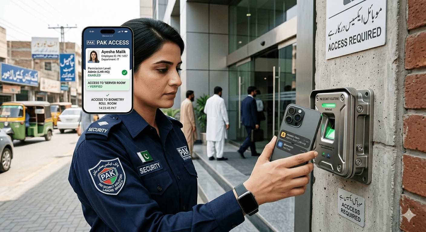 Mobile credential smartphone app showing access verification and real-time alerts