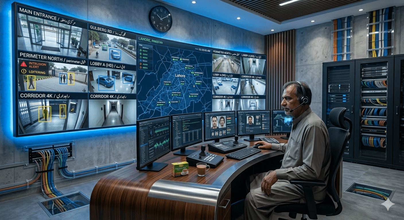 After: Modern intelligent surveillance system with high-quality feeds and analytics