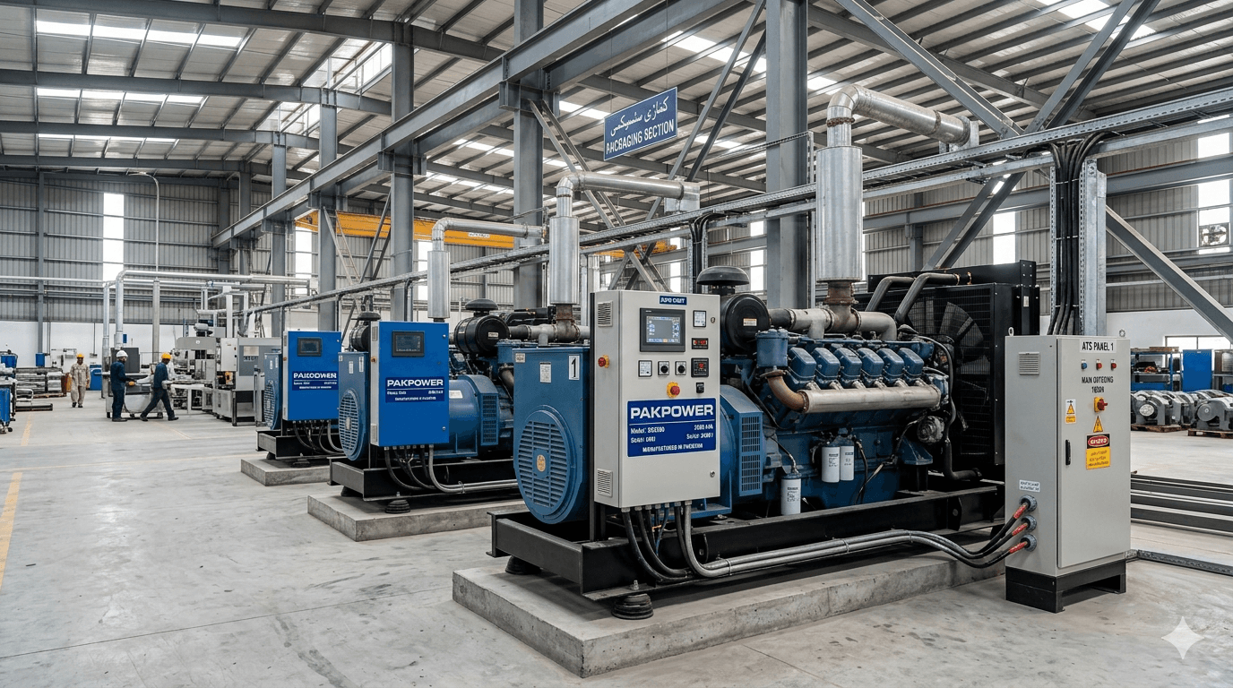 Diesel generators and power generation equipment for backup power in Pakistani industrial facilities